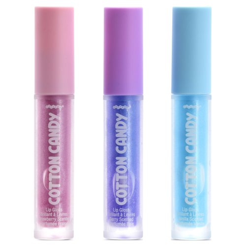 iscream Cotton Candy Carnival 3-piece Lip Gloss Set with Berry, Vanilla & Strawberry Scents