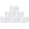 Beauticom 15 gram/15ml Empty Clear Small Round Travel Container Jars with Lids for Make Up Powders, Eyeshadow Pigments, Lotions, Creams, Lip Balm, Lip Gloss, Samples (48 Pieces, White Lid)