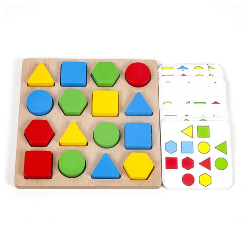 Pajojoqa Shape Matching Game Color Sensory Educational Toy, Geometric Shape Quick Matching Board Game Montessori Learning Toys for Toddlers Kids Boys Girls (for 1 Player)
