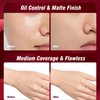FV Waterproof Foundation, Oil-control & No Transfer, Long Lasting Matte Foundation for Oily/Normal Skin, Liquid Makeup Foundation with Buildable Coverage for Face, Matte Ivory（30g）