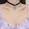 TseanYi Black Velvet Choker Necklace Goth Silver Snake Dark Neckalce Punk Snake Velvet Suede Neckalce Dark Serpent Pendant Necklace