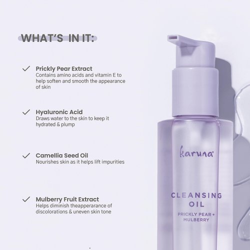 Karuna - Cleansing Oil with Prickly Pear for Clean Skin - Cleanses Without Clogging Pores, Oil Based Cleanser, Travel Size Makeup Remover - Waterproof Makeup Remover- Skin Care Facial Cleanser 150 ml