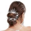 Gorais Flower Bride Wedding Hair Comb Silver Pearl Bridal Headpiece Crystal Hair Pieces Rhinestone Hair Accessories for Women and Girls