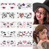 Halloween Face Temporary Tattoos Face Stickers Day of the Dead Makeup Tattoo Stickers Eye Shadow Stickers Spider Spiderweb Temporary Face Stickers for Women Halloween Accessories Tattoo Decals 10Pcs