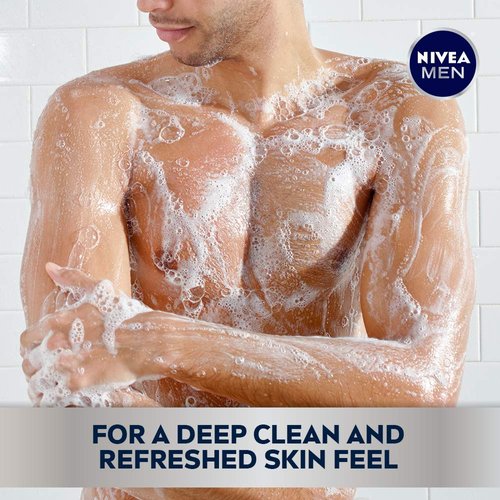 Nivea Men DEEP Active Clean Charcoal Body Wash, Cleansing Body Wash with Natural Charcoal, 30 Fl Oz Pump Bottle