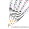 Etercycle 5Pcs Nail Art Liner Brushes, Nail Gel Polish Painting Brush Set, Thin Nail Art Dotting Drawing Pen (7/9/11/15/20mm)