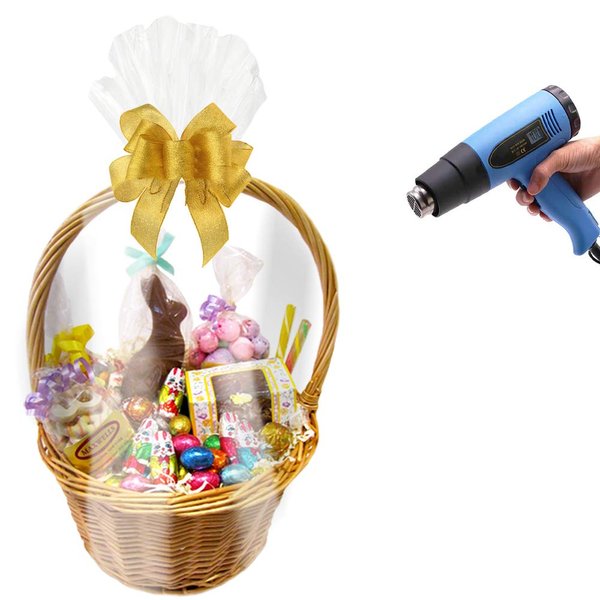 Morepack Easter Shrink Wrap Bags,14x18 Inches Clear Shrink Wrap 20 Pack PVC Heat Shrink Bags for Gift Basket