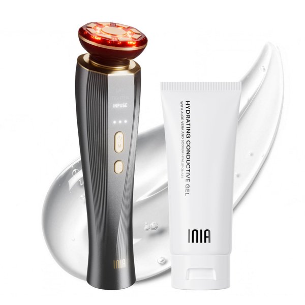 INIA 3-in-1 Skin Tightening Device True Beauty Glow Facial Massager Red Light Therapy for Face and Neck