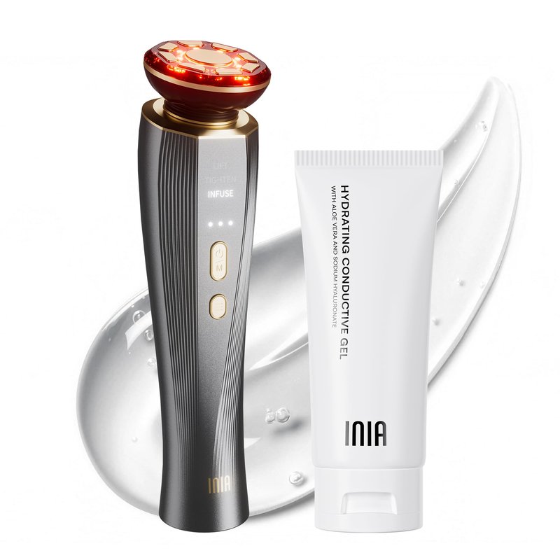 INIA 3-in-1 Skin Tightening Device True Beauty Glow Facial Massager Red Light Therapy for Face an...