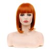 morvally Short Straight Neat Bangs Bob Wigs Natural Looking Synthetic Hair Wig for Cosplay Costume Halloween (12 inches 2735# Orange)
