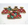 Generic Jeweled antique style bronze metal hair claw clips with crystals (Primary color: multi-color), 1 Count (Pack of 1)