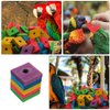 SUPVOX 50pcs Wooden Blocks Bird Chewing Toy, DIY Bird Chewing Toys Colorful Square Wood Pieces Beak Trim Parrot Foot Craft Cage Part Toy Mini Wood Chip Charms