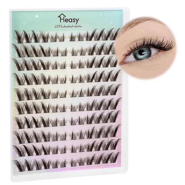 Cat Eye Lash Clusters, 120 PCS Natural Eyelash Clusters, DIY C Curl Individual Lash Extensions, Wispy Cat Eye Lashes, Professional Eyelash Extensions for Natural Look