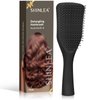 SHINLEA Detangler Hair Brush for Wet & Dry Hair, No Tangle Wave-shaped Soft Bristle Hairbrush for Reduces Breakage, Lightweight Travel Brush Detangling All Hair Types, Black
