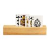 STERLING Games Wooden Playing Cards Holder, Set of 4 Playing Card Holders for Kids Seniors Adults, Card Holding Tray Rack Stand for All Card Games and Board Games