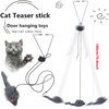 YUGYUJ Cat Toy Rope Mouse Play Supplies, Hanging Retractable Cat Catching Mouse Toy, Funny Door Hanging Bouncing Mouse Retractable Plush Mice Cat Interactive Toy (Black)