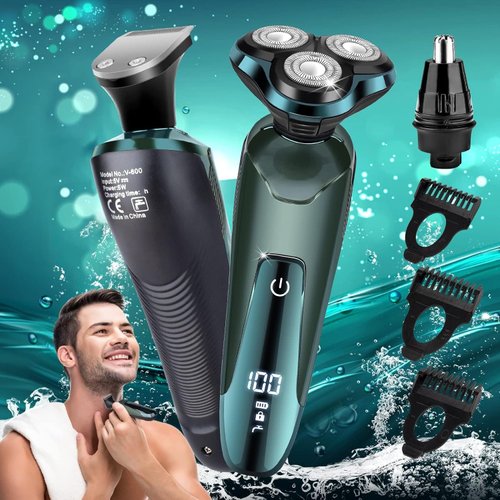 Viatia Electric Razor for Men, New Upgrade Electric Shavers for Men Cordless Rechargeable 3D Rotary Men Shaver,Wet/Dry Mens Shaver,Waterproof Mens Razor for Shaving Gifts for Husband, Dad,Boyfriend
