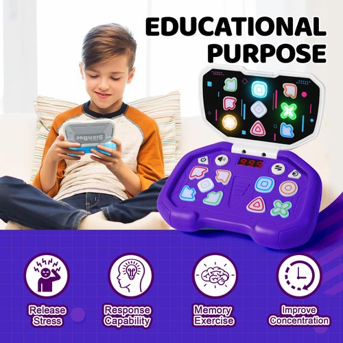 Sienbor Mini Handheld Musical Dance Toy ,Fast Push Game, 4 Modes ,Puzzle Sensory Toys for Kids 8-12,Birthday Gifts for Boys Girls，Boys Girls Christmas Toys,Fidget Games Toys for Boys Girls (Violet)