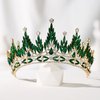 SWEETV Tiaras and Crowns for Women, Wedding Tiara for Bride, Rhinestone Queen Crown, Crystal Costume Hair Accessories for Birthday Prom Quinceanera Celebration,Green