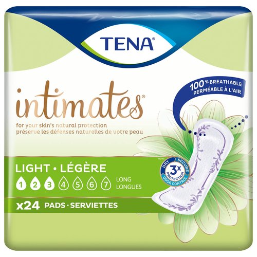 TENA Intimates Ultra-Thin Light Female Disposable Bladder Control Pads, 24 Count, 1 Pack