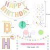 Happy Birthday Banner Sign Decorations - Atiger 29 PCS Happy Birthday Banners, Macaron Happy Birthday Decorations for Women Girls, Party Decorations Supplies for Home Classroom, Decor Banner 9 ft