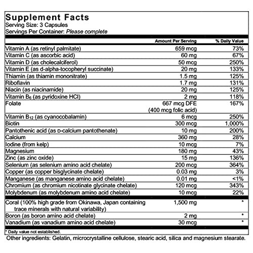 Barefoot Coral Calcium Complete 1500mg, 240 Capsules- Coral Calcium Supplement Developed by Bob Barefoot- Supports Overall Health & PH Levels- Contains Calcium, Magnesium, & Vitamins