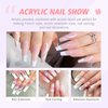 Saviland Acrylic Nail Kit - Big Capacity 30g Clear Pink White Acrylic Powder and Liquid Set 120ml for Acrylic Nails Extension, Beginner Nail Kit for Nail Art Designs Home DIY