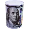 $100 Dollar Bill Piggy Bank 5 7/8" Tall Coin Saving Money Currency Benjamin Franklin Tin Can Banknote Jar (1 Pack, 8 1/2" X 6")