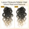 HANNE Synthetic Hair Bundles with Closure Body Wave Hair Extensions 18 20 22 Inch with Lace Closure Heat Resistant Colorful Mixed Blonde Synthetic Bundles