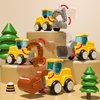 Beby Buty Construction Vehicle Trucks Toys for Toddlers 3-5, 4 PCS Car Trucks for Toddlers Boys Girls with Flexible Joints, Kids Toddlers Toys for 3 4 5 6 Years Old Boys Girls Birthday Gifts