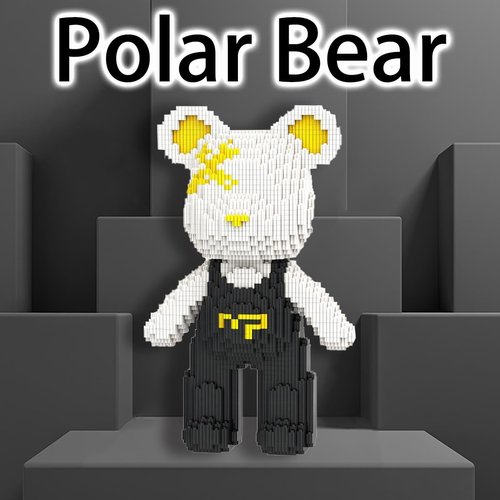 VIIOVOIIV Polar Bear Brick Micro Building Blocks Set(4500Pieces) Music Bear Building Blocks Gift for Adult and Kid