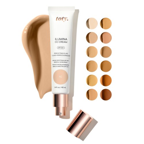 toty. - Ilumina CC Cream SPF 50+, 100% Mineral Color Correcting Cream - Medium Coverage Foundation & Broad Spectrum Sunscreen for Face - Non Comedogenic - by Sofia Vergara - 1.4 fl oz 1C IVORY NUDE