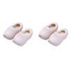 COHEALI Mini Finger Shoes 4pcs Mini Wooden Shoes Miniature Wooden Shoes Blank Wooden Shoes Mini House Decor Miniature Doll Shoes