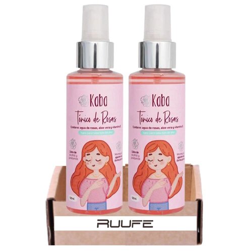 RUUFE Rose Water Toner for Face (2 Pack) tonico de rosas facial kaba Organic Rose Water and Glycerin Facial Toner kaba tonico de rosas tonico de rosas facial kaba