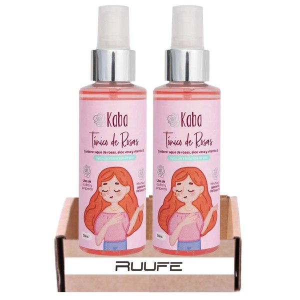 RUUFE Rose Water Toner for Face (2 Pack) tonico de rosas facial kaba Organic Rose Water and Glycerin Facial Toner kaba tonico de rosas tonico de rosas facial kaba