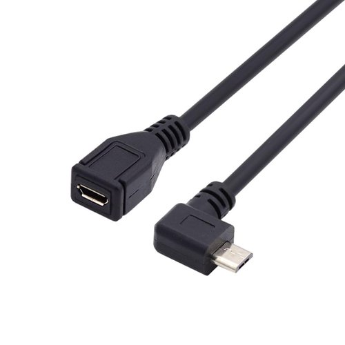 chenyang Micro USB Cable Micro USB 2.0 Male to Female 90 Degree Right Angled Data Extension Cable 0.5M