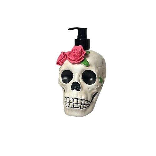 Leucadia Bath CO. Halloween SKULL & ROSES Soap Dispensers with Sweet Rose Scent Hand Wash 16 fl oz