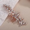 Teyglen Rose Gold Crystal Bridal Hair Comb Full Rhinestone Hair Piece Bride Wedding Hair Comb Sparkly Rhinestone Headpiece Party Prom Hair Accessories for Women (Rose gold)