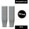 Hanna K. Signature 600 Disposable Plastic Party Cups, 18-Ounce, Silver