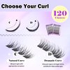 GAQQI Lash Clusters, Eyelash Clusters 120PCS D Curl Individual Lashes, Wispy Cluster Eyelash Extension 10mm Only, Natural Looking Cluster Lashes （GQ03, D Curl, 10mm)
