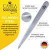 Camila Solingen CS25 4" Professional Surgical Grade Stainless Steel Precision Tip Eyebrow Tweezers for Facial Hair Shaping & Removal. Beauty Tool for Men/Women. Made in Solingen Germany (Slanted)
