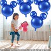 MIKIMIQI 4 Pcs Mouse Head Foil Balloons, 24'' Mouse Mylar Balloon for Birthday Party Decorations Jumbo Mouse Head Aluminum Foil Balloons Party Favors Supplies (Dark Blue)