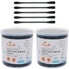 HOMEFOX Black Cotton Swabs Spiral - 400 Count Organic Cotton Buds Double Side Tightly Wrapped Charcoal Cotton Tips Paper Stick Soft Gentle Cruelty-Free Lint-Free Goth Bathroom, Round & Spiral (Black)