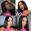 MIMORE 12Inch Bob Wigs Straight Short Bob Wig Lace Frontal Human Hair Wigs 4x1 T Part Lace Closure Brazilian Virgin Human Hair Straight Bob Lace Front Wigs with Baby Hair Pre Plucked Natural Color