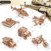 calary 3D Wooden Puzzle Simulation Animal Dinosaur Assembly DIY Model Toy for Kids and Adults,Set of 6