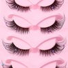 5 Pairs Wispy Lashes Pearl False Eyelashes Fluffy Natural Look False Eyelashes Thick Soft Curly Lash Extensions - Easy Application