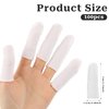 100 Pieces Cotton Finger Cots,Cloth Finger Cots Finger Toe Sleeves Fingertips Protective Cover Thumb Protector Comfortable and Breathable, Absorb Sweat (White)
