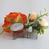 Fangsen Boho Black Sunflower Daisy Rose Buds Flower Hair Comb Elegant Wedding Floral Hair Accessories for Woman and girls (Orange)