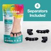 ZenToes Silicone Toe Spacers for Correct Toe Alignment, Bunion and Hammertoe Straighteners - 2 Pairs (Black)