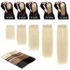 SEGO 2 Pcs Short Hair Extensions Clip in Human Hair 6 Inch 20g Hairpiece Human Hair Toppers for Women With Thinning Hair Adding Hair Volume -Dark Brown